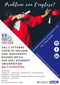 New_York_English_Academy_Pisa_Inglese_Universita NUOVO: Corsi low-cost solo per studenti universitari!
